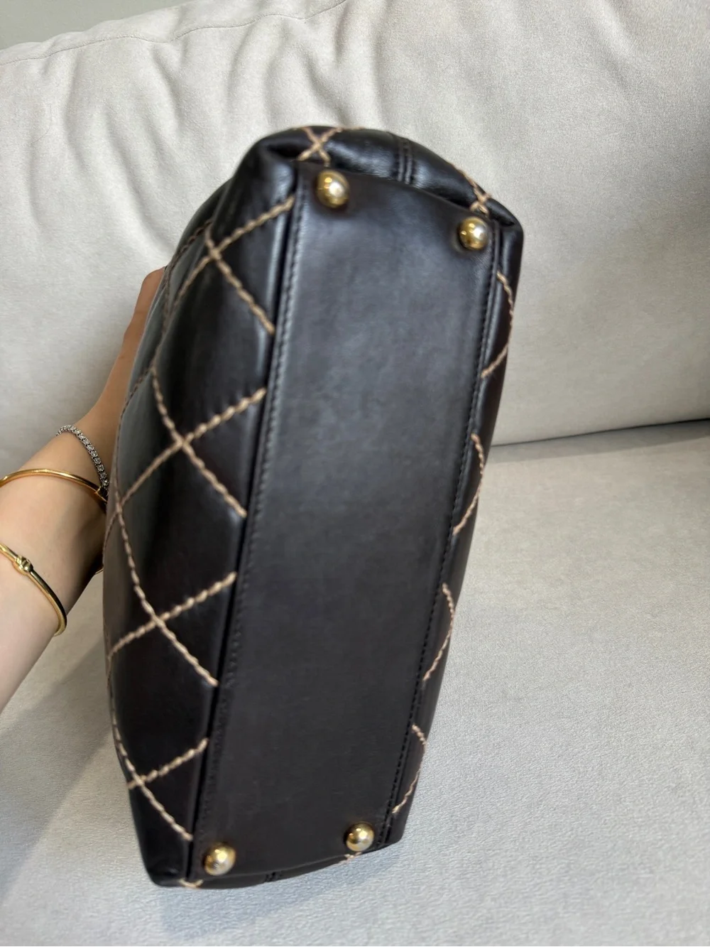 CHANEL Brown Quilted Vintage Chanel Wild Stitch Tote — Karl Lagerfeld era 🤎